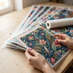 Amostras folhas transfer DTF têxtil gran formato cores