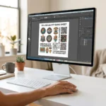 Design gang sheet DTF 115cm ecrã software impressão